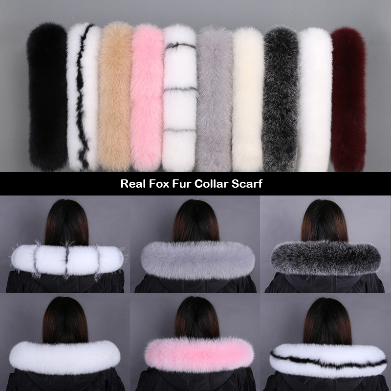 Winter Clothing Online - ผู้หญิงขนสุนัขจิ้งจอกธรรมชาติผ้าพันคอฤดูหนาว Warm Coat Hood 100% จริงขนสุนัขจิ้งจอกตรงคอตกแต่งผ้าพันคอของแท้ผ้าคลุมไหล่