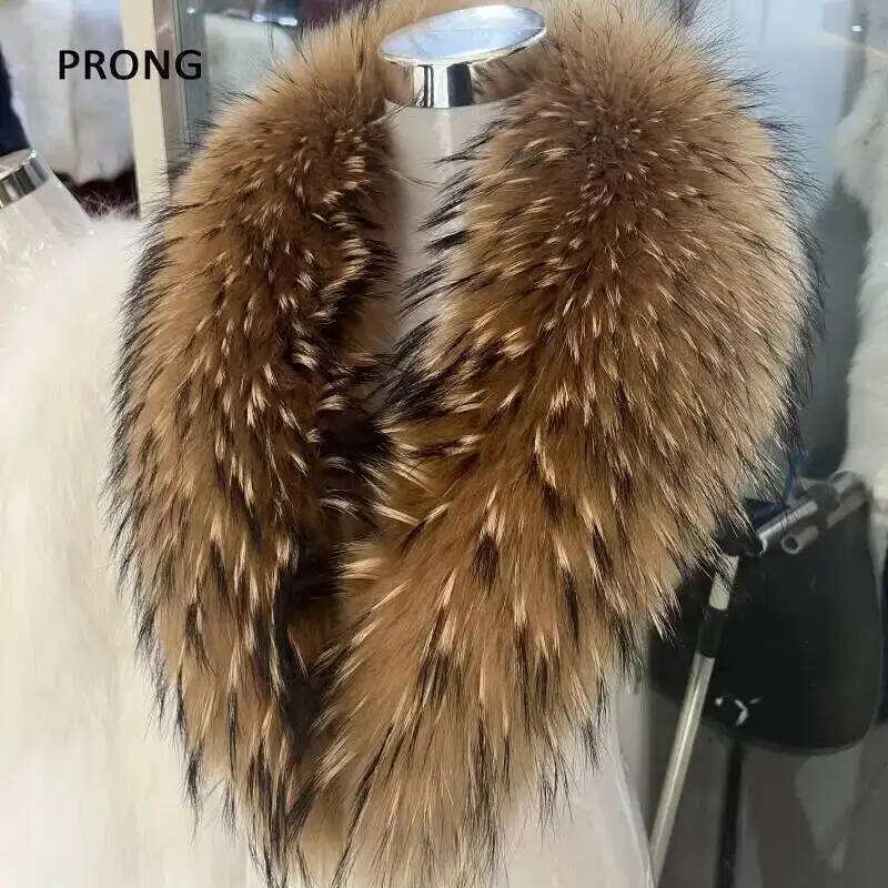 Winter Clothing Online - ปกขนแรคคูนธรรมชาติผ้าพันคอขนเฟอร์แท้สำหรับผู้หญิงผ้าพันคอขนสัตว์คลุมไหล่ให้ความอบอุ่นหรูหราสำหรับฤดูหนาว