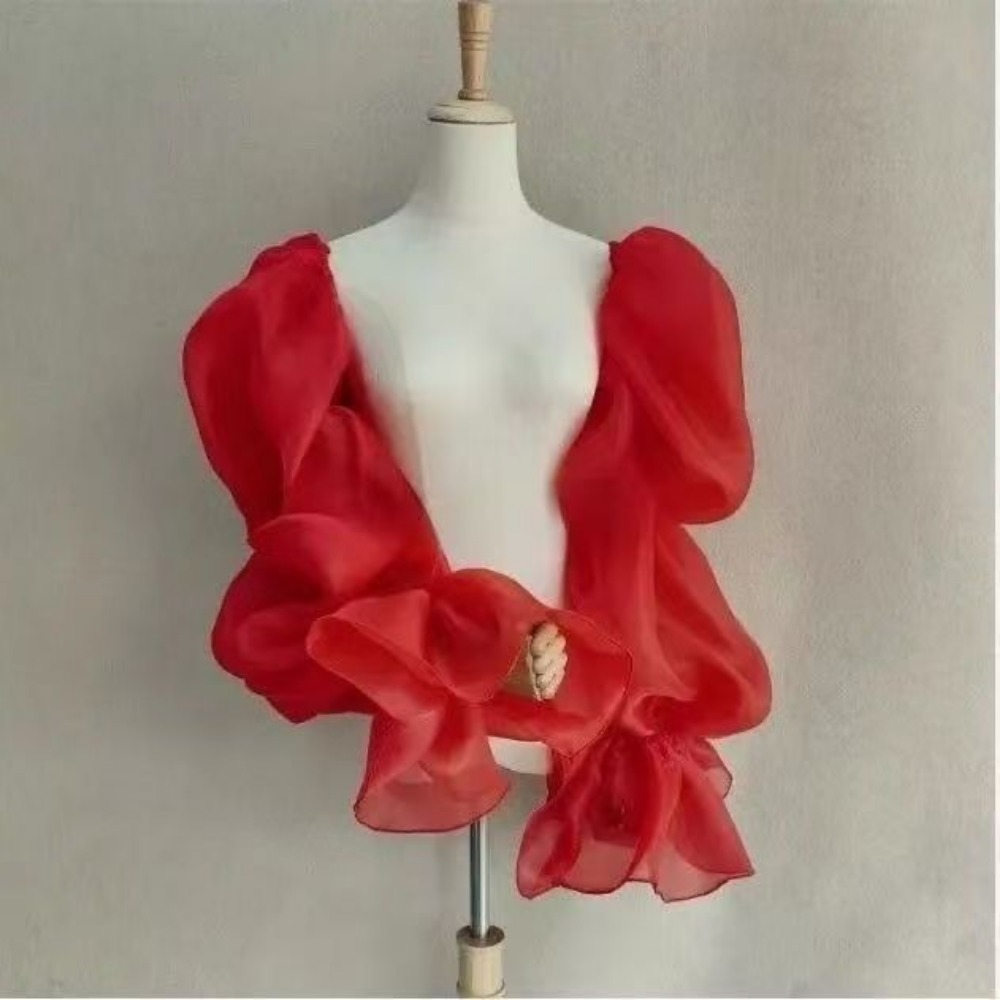 Winter Clothing Ladies - ปลอกแขนแต่งงานแบบพองสวยหรู ปลอกแขนยาวระบาย ปลอกแขนทรงบับเบิ้ล ปลอกแขนเจ้าสาวแบบถอดได้ ปลอกแขนสำหรับงานแต่งงานตอนเย็น อุปกรณ์เสริมชุดแต่งงาน