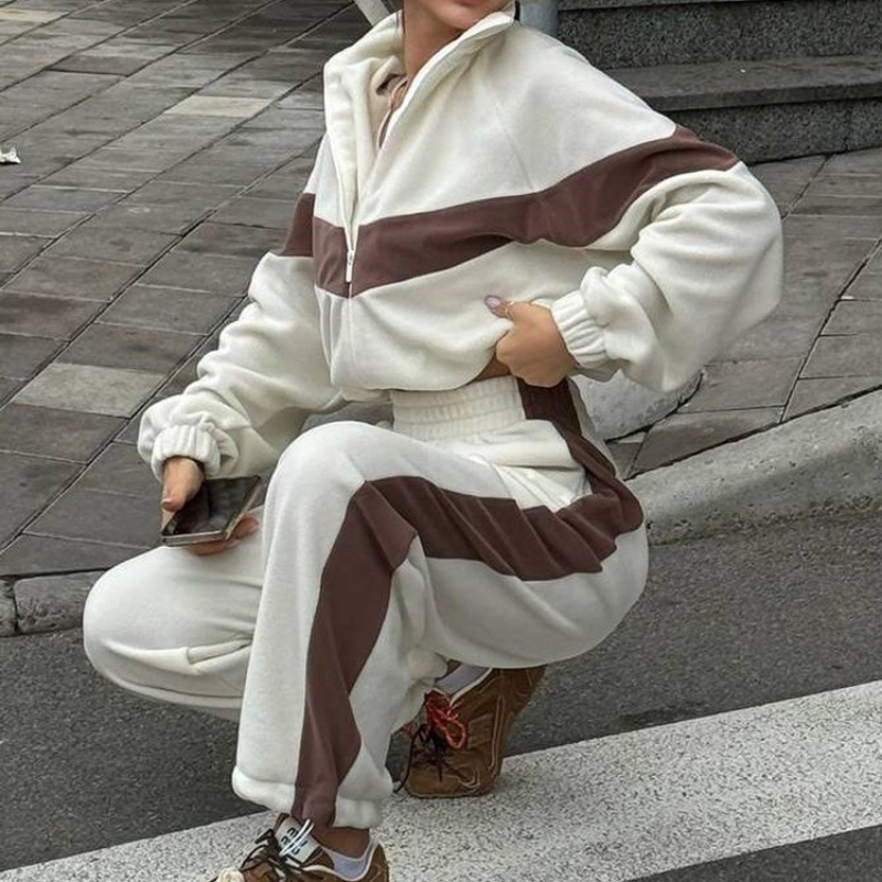 Y2K Winter Clothing - 2 ชิ้นชุดชุดกางเกงผู้หญิงTracksuit Jogger Y2kเสื้อฤดูใบไม้ร่วงฤดูหนาวกีฬาElasticเอวStreetwearกางเกงชุดการจับคู่