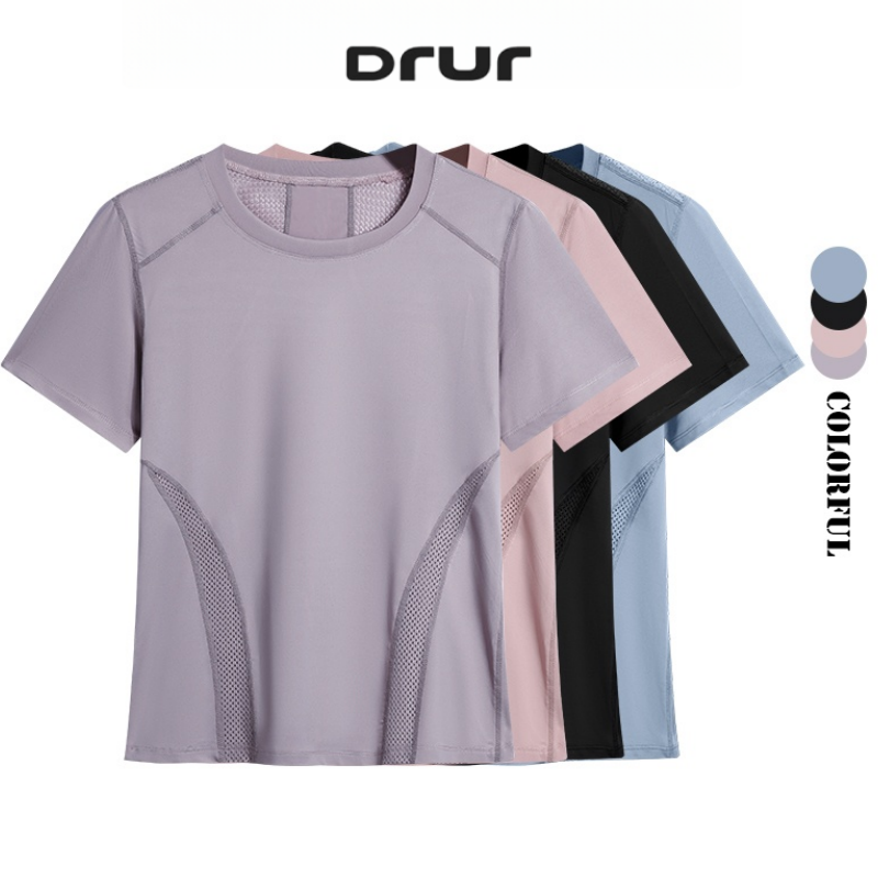 Winter Clothing Ladies - DRUR ฤดูร้อนน้ําหนักเบาวิ่ง T เสื้อผู้หญิงด่วนแห้งออกกําลังกาย TOP Breathable