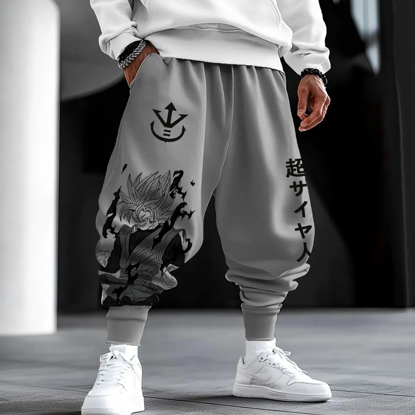 Y2K Winter Clothing - กางเกงวอร์มผู้ชายลายอนิเมะดราก้อนบอล Z สไตล์ Y2K สำหรับฤดูใบไม้ร่วงและฤดูหนาว แฟชั่นสตรีทแวร์