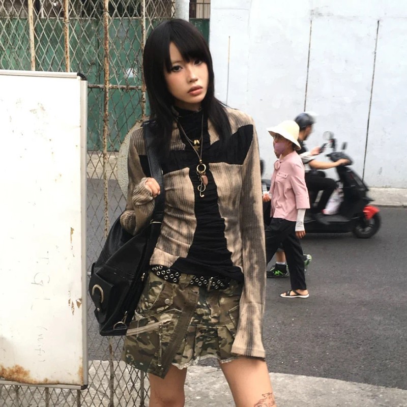 Karrramญี่ปุ่นY2k Ribbedเสื้อV - Winter Clothing Aesthetic บทวิจารณ์และราคา