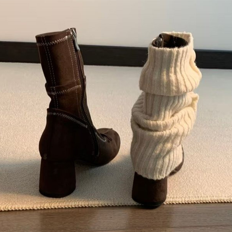 รองเท้าบูทส้นสูงแบบผูกโบว์สำหร - Winter Clothing Ladies บทวิจารณ์และราคา
