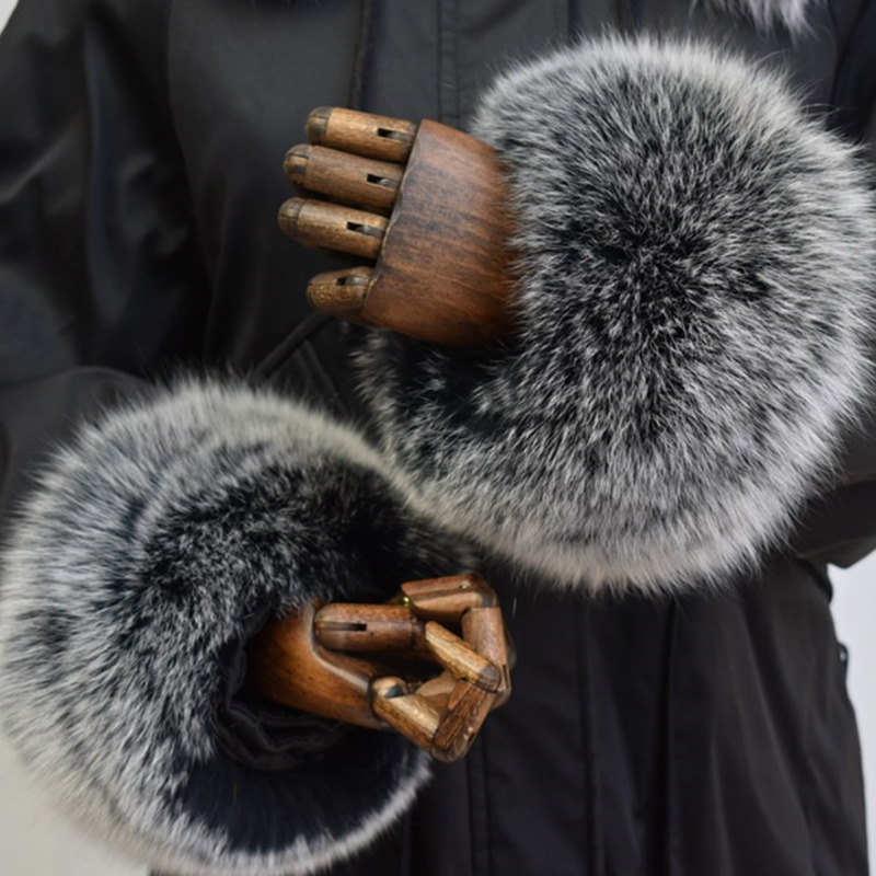 Fox Fur Cuffs สําหรับผู้หญิงทั - Winter Clothing Online บทวิจารณ์และราคา