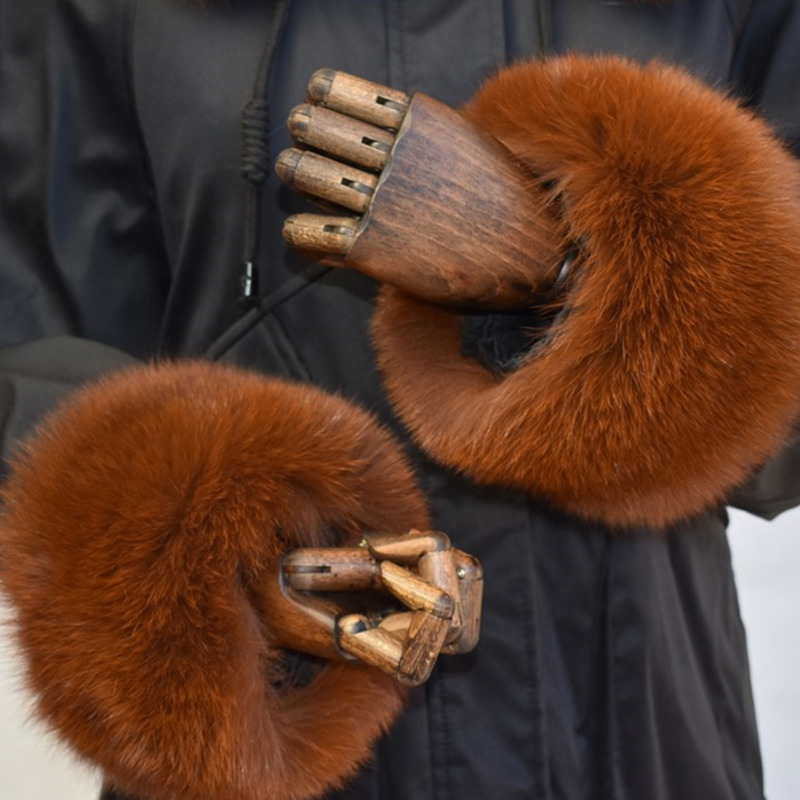 Fox Fur Cuffs สําหรับผู้หญิงทั - Winter Clothing Online บทวิจารณ์และราคา