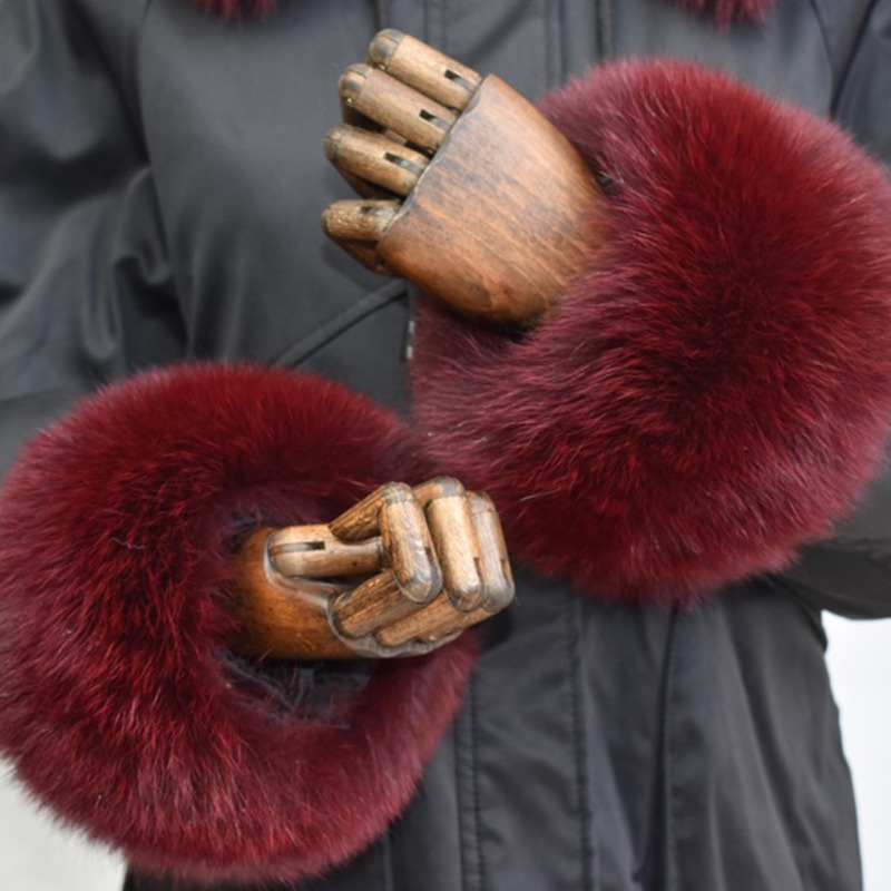 Fox Fur Cuffs สําหรับผู้หญิงทั - Winter Clothing Online บทวิจารณ์และราคา