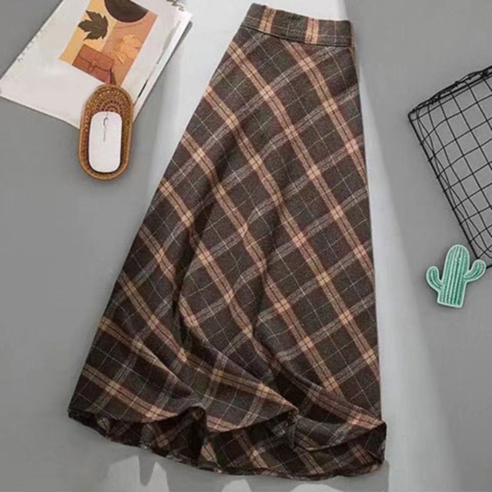 กระโปรงลายสก็อตเอวสูงทรงเข้ารู - Winter Clothing Aesthetic บทวิจารณ์และราคา