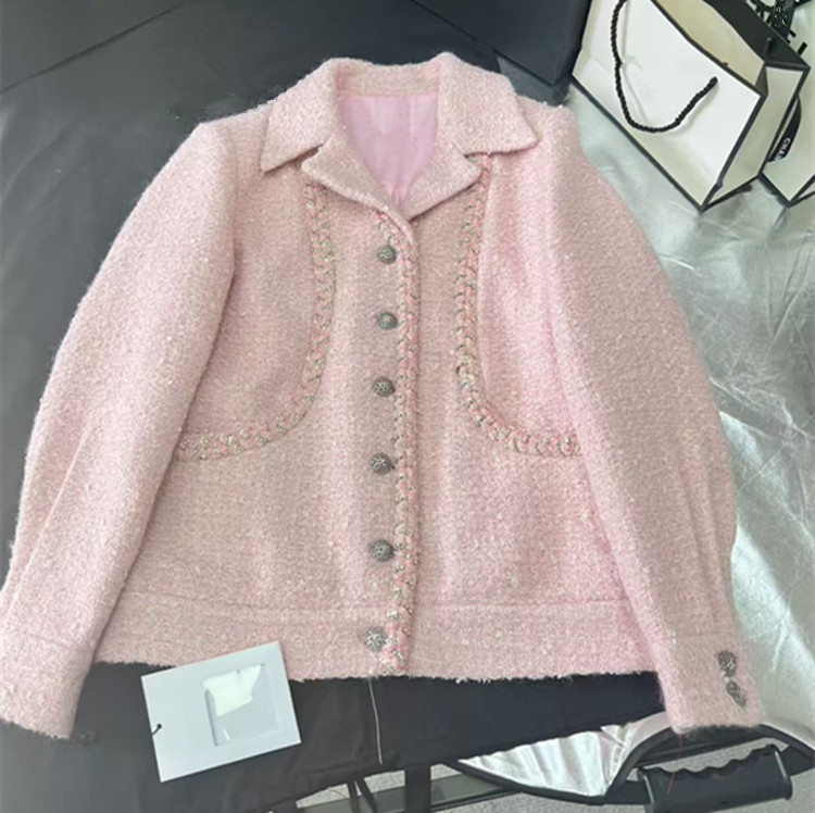 เสื้อโค้ททวีดสีชมพูแขนยาว ปกสู - Clothing Style Winter บทวิจารณ์และราคา