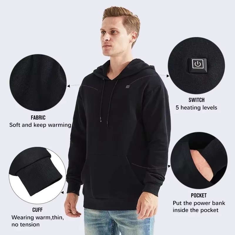 เสื้อฮู้ดอุ่นแบบ USB สำหรับผู้ - Winter Clothing Online บทวิจารณ์และราคา
