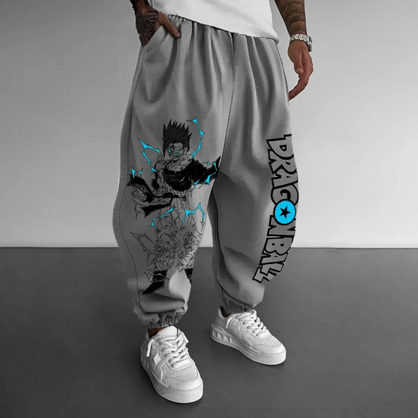 กางเกงวอร์มผู้ชายลายอนิเมะดราก - Y2K Winter Clothing บทวิจารณ์และราคา