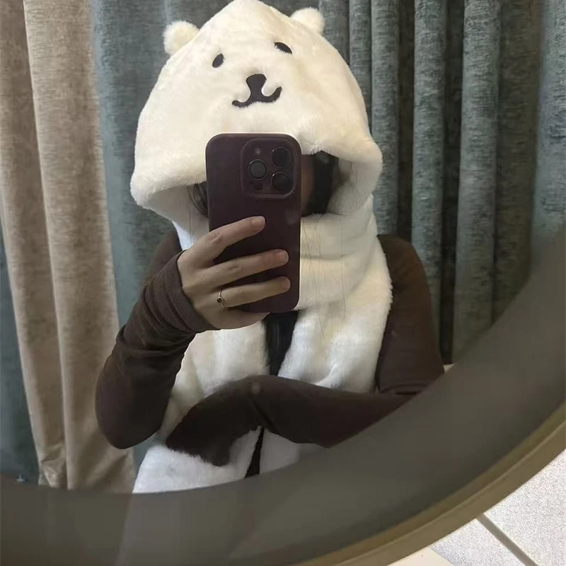 หมวกคลุมศีรษะแบบหนานุ่ม 3 in 1 - Winter Clothing Cute บทวิจารณ์และราคา