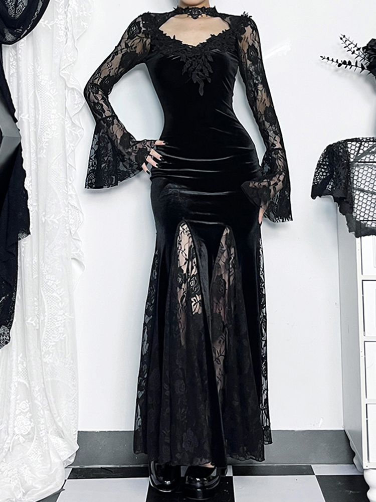 AltGoth Aesthetic Gothic Midi  - Winter Clothing Aesthetic บทวิจารณ์และราคา