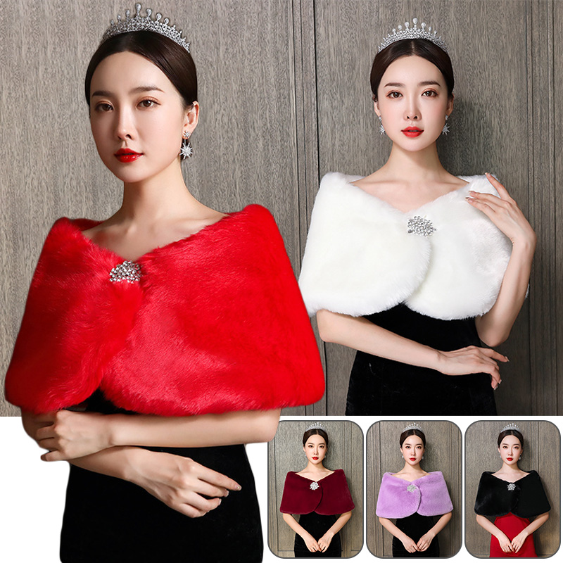 ผู้หญิงผ้าคลุมไหล่เจ้าสาวงานแต - Winter Clothing Online บทวิจารณ์และราคา