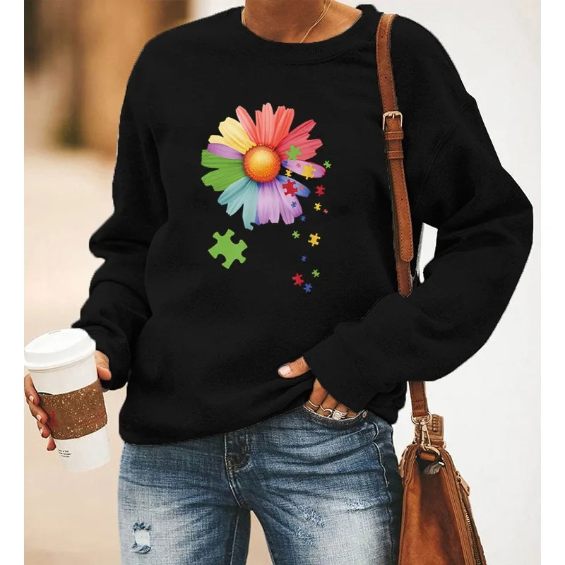 เสื้อฮู้ดแขนยาวพิมพ์ลายดอกเดซี - Winter Clothing Aesthetic บทวิจารณ์และราคา