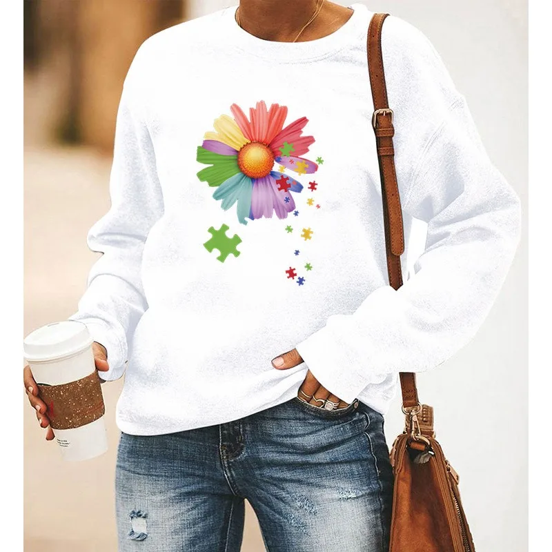 เสื้อฮู้ดแขนยาวพิมพ์ลายดอกเดซี - Winter Clothing Aesthetic บทวิจารณ์และราคา