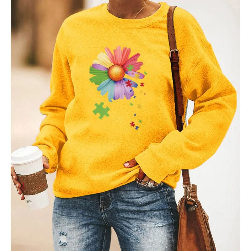 เสื้อฮู้ดแขนยาวพิมพ์ลายดอกเดซี - Winter Clothing Aesthetic บทวิจารณ์และราคา